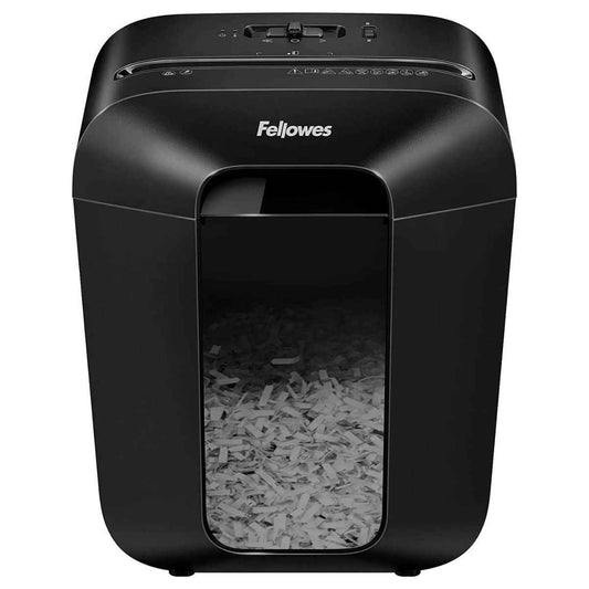 Fellowes Light Duty Cross Cut Shredder, Patented Safety Lock, Shreds 9 Sheets Per Pass, 4.4 Gallon Bin, Medium Use, Quiet Operation, Can Shred Staples / Credit Cards / Paper Clips, Black | LX50
