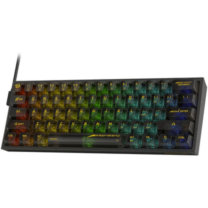 Redragon FIZZ K617CTB-RGB 60% Wired Mechanical Gaming Keyboard, 61 Keys, Full-Transparent Design, RGB Backlighting, Linear Switches, Hot-Swappable, Pro Software, Black | K617CTB-RGB