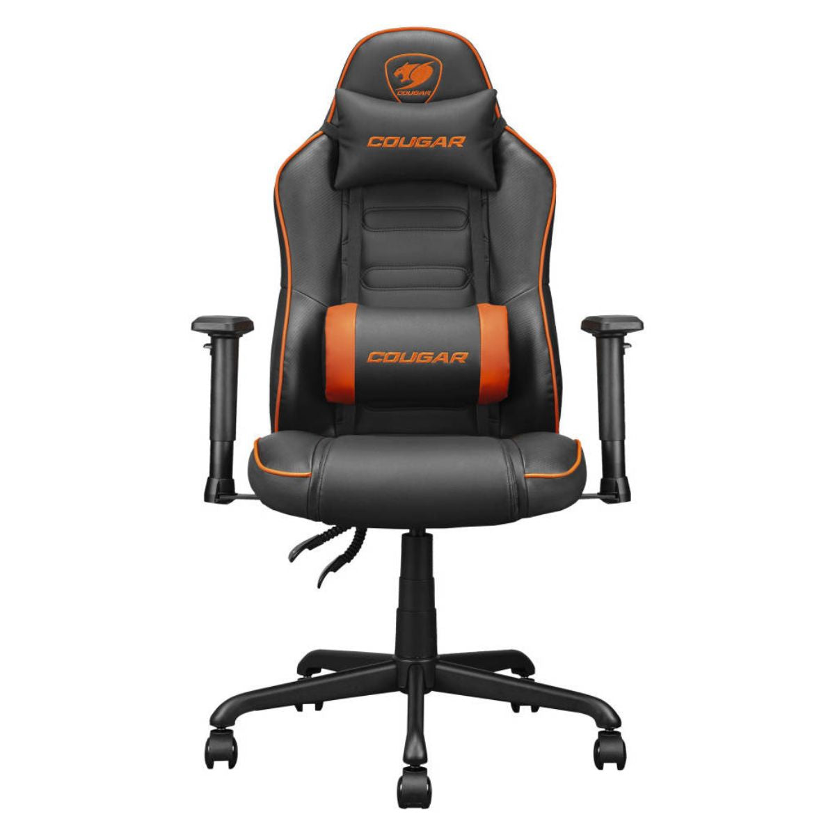 Cougar Fusion S Ergonomic Gaming Chair, PVC Faux Leather, Metal 5-Star Base, , Built-in 3D Curved Lumbar Support, Adjustable Armrest, Class 4 Gas Lift Cylinder, 120 kg