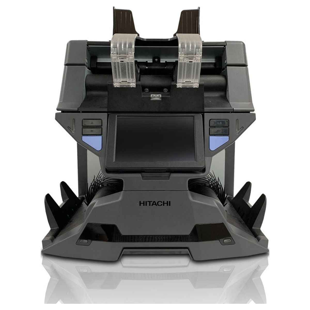 Hitachi IH-210 2+1 Pocket Dual CIS Sensor Counting Machine, 32 Currencies, 1,300 NPM Counting Speed, 1000 Notes Hopper Capacity, 134W Power Consumption, Black | IH-210