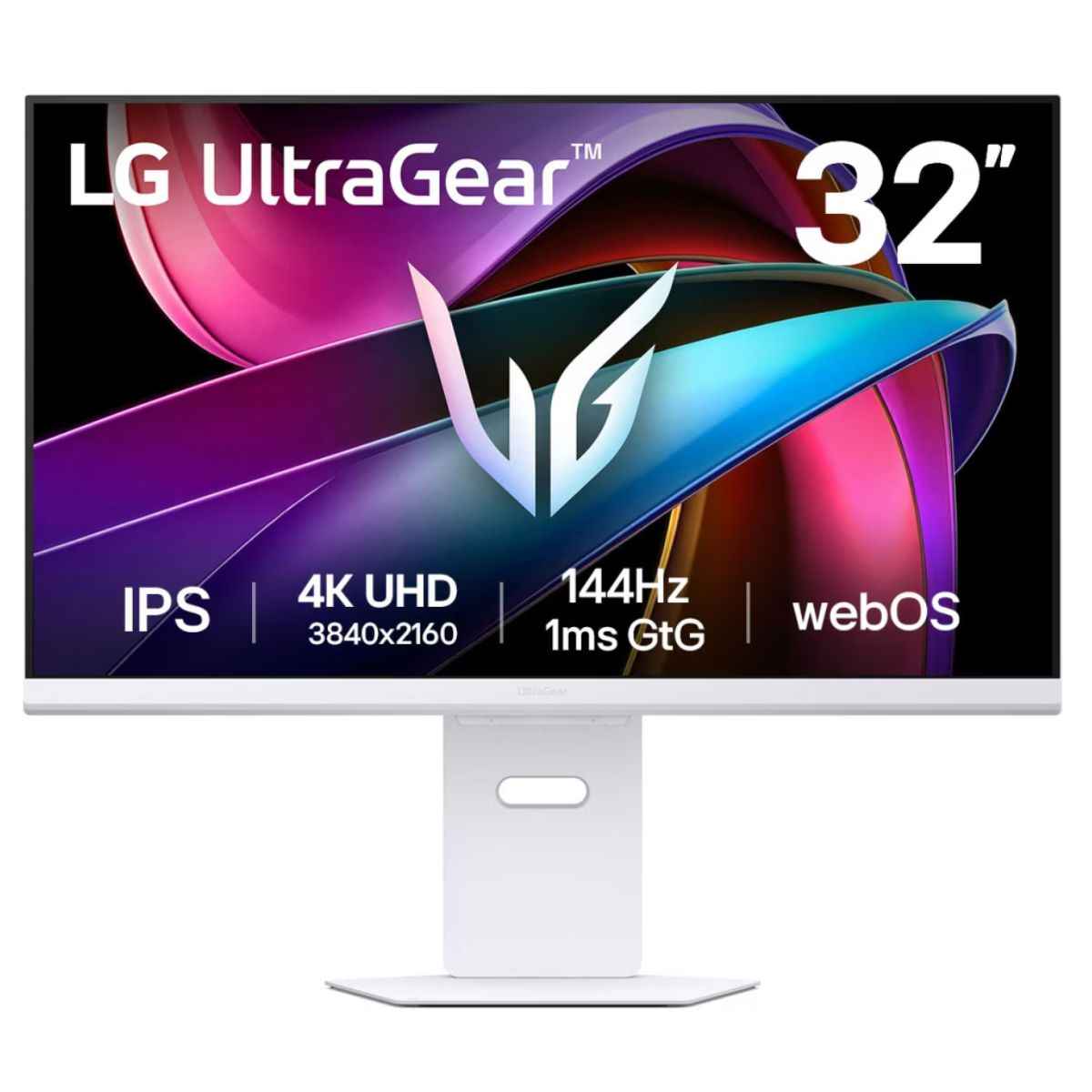 LG 32G810SA UltraGear Gaming Monitor, 32" IPS Display, 4K UHD Resolution, 144Hz Refresh Rate, 1ms (GtG) Response Time, AMD FreeSync Premium & G-SYNC Compatible, White | 32G810SA-W