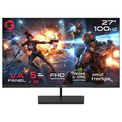 GAMEON GB27F100 Basic Series 27-Inch FHD VA Gaming Monitor | 100Hz | 5ms | 3000:1 Contrast | HDMI & VGA | GB27F100