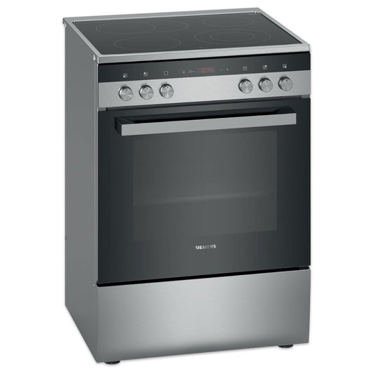 Siemens HK9R3A250M Free Standing Electric Cooker, Digital Display, 60cm Cooker, 9 Cooking Modes, Integrated Cleaning System, Red LED Display with Knob Control, Stainless Steel