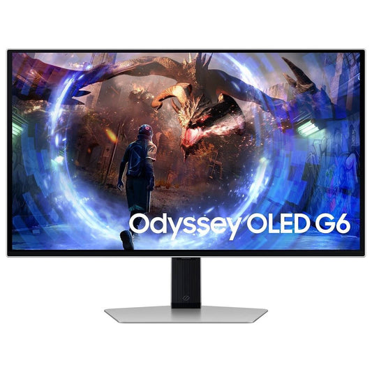 SAMSUNG Odyssey OLED G6 G60SD Gaming Monitor | 27" QHD OLED Display | 360Hz Refresh Rate | 0.03ms Response Time | AMD FreeSync Premium Pro | Silver | LS27DG602SMXUE