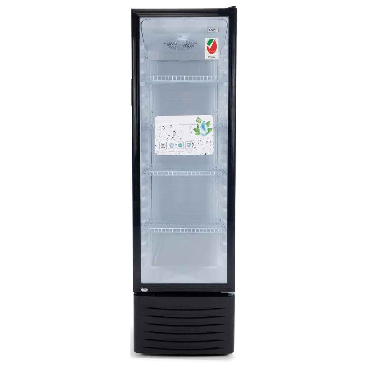 Terim TERSC320W 320L Upright Showcase Chiller – Single Door, Black Finish, Cooler for Beverage Display & Storage