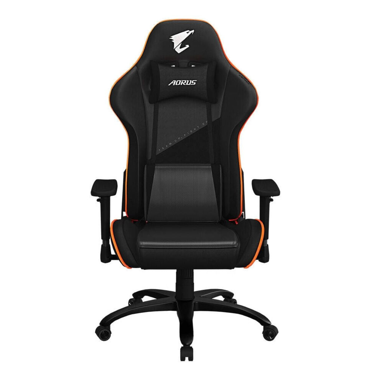 GIGABYTE AGC310 Gaming Chair | 2D Adjustable Armrest | High-Density Flexible Foam | All-Steel Frame & Base | 160° Recline | Class 4 Gas Lift | BIFMA Certified | Black &amp; Orange