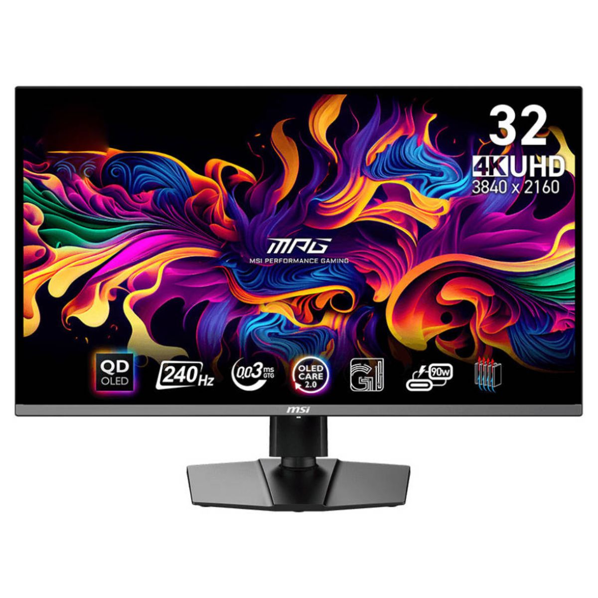 MSI MPG 321URX QD-OLED Flat Gaming Monitor, 31.5″ Inch 4K, 240Hz Refresh Rate, HDR Support, AMD FreeSync Premium Pro, Black