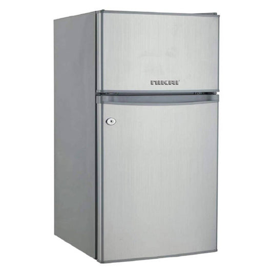Nikai 135 Liter Double Door Small Refrigerator NRF135DDS, With Adjustable Thermostat, 250V Power, Defrost Cooling, Power Saving Silent & Reliable Compressor