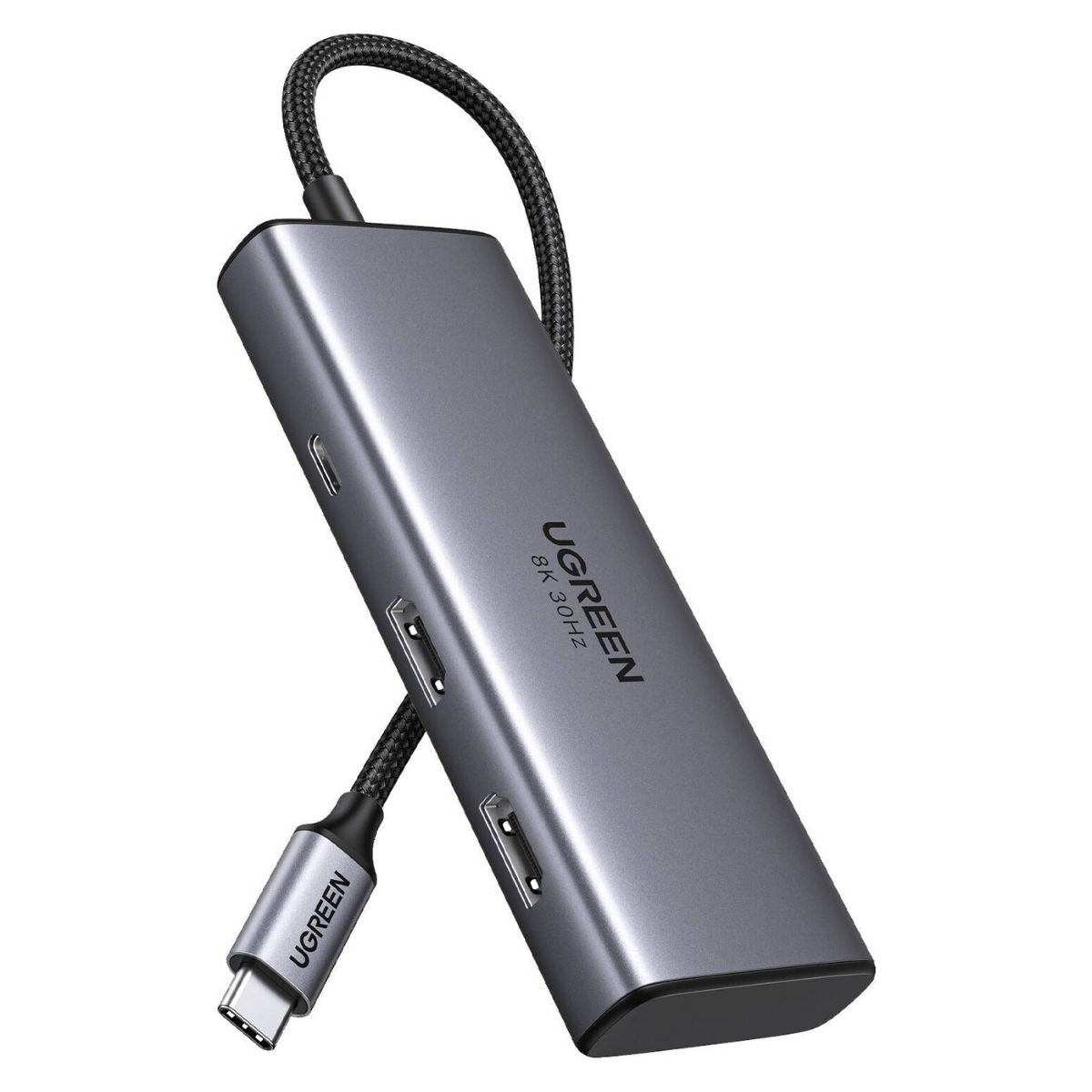UGREEN Revodok 206 6-in-1 USB-C Hub | 8K @ 30Hz Display | 100W PD Passthrough | 5Gbps Data Transfer | 2× USB-C | 2× USB-A | 2× HDMI | Black | 15852