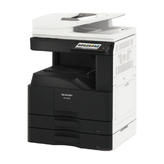 Sharp BP-30M28 7'' LCD Touchscreen Multi-Functional Printer, A3 Black & White Photocopier, Print/Scan/Fax/File, RAM 128GB, Standard 1100 Sheets Capacity, 28 B/W Ppm, 220 - 240V, Black White | BP-30M28