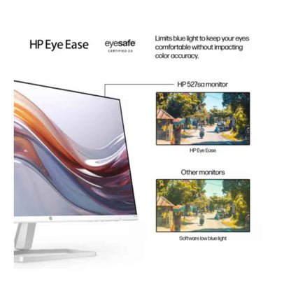 HP Series 5 Monitor, 27" FHD IPS Display, 100Hz Refresh Rate, 5ms (GtG W/ Overdrive) Response Time, 2x 2W Speaker, Tilt Adjustable, 3-Sided Micro-Edge Bezel, White/Silver