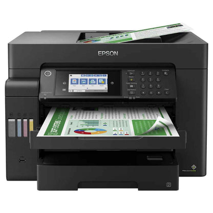 Epson EcoTank L15150 A3 Wi-Fi Duplex AIO Ink Tank Printer, 25 ipm Print Speed, 2400x1200 DPI Scan Resolution, 50 Pages ADF, 250 Sheets Tray Capacity, USB, ETH, WiFi/Wi-Fi Direct, Black | C11CH72403DA