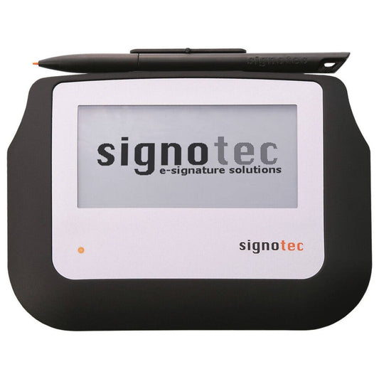 Signotec Sigma Signature Pad, 4" Mono-LCD LED Display, Monochrome Colors, Resistive-Touch-Panel Type, 500 Hz Sample Rate, 4D Samples (x, y, z, t), Black | ST-BE105-2-U100