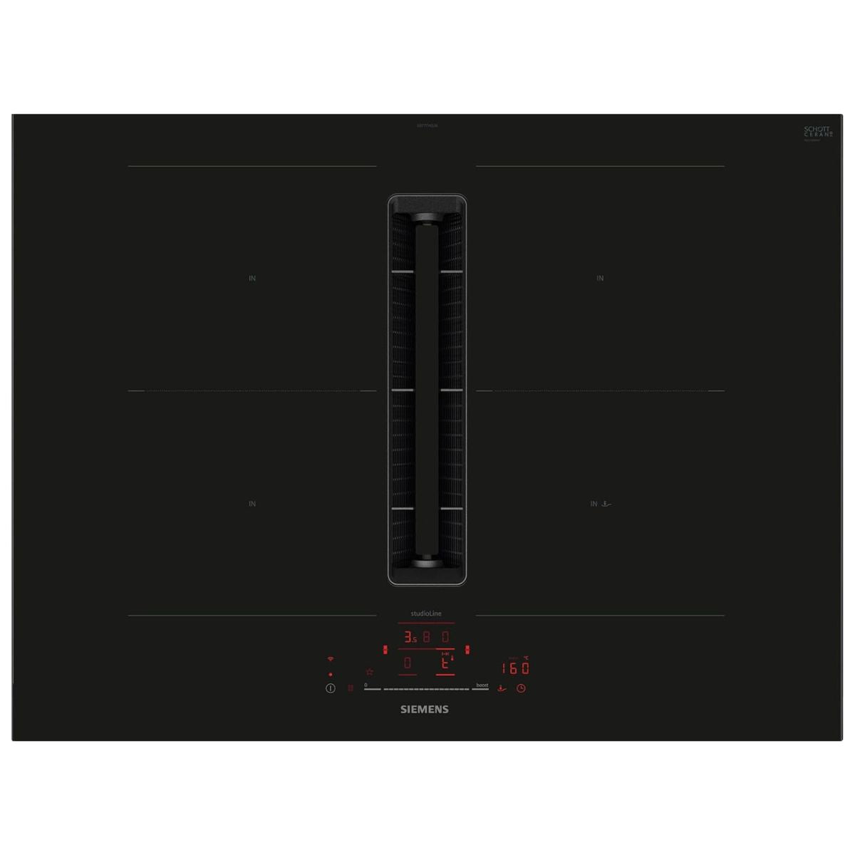 Siemens iQ500 ED777HQ26E Induction Hob – 70cm, Integrated Downdraft Ventilation, Home Connect