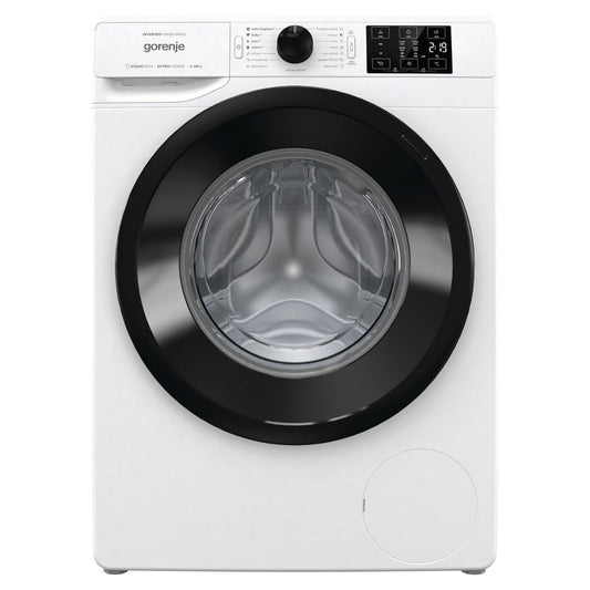 Gorenje WNEI14BS Front Load Washing Machine, 10kg Capacity, 16 Wash Programs, Inverter PowerDrive Motor, SteamTech, 1400 RPM, White