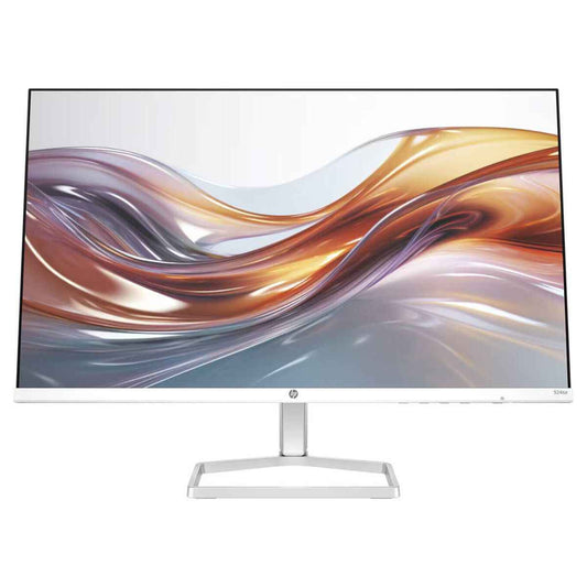 HP Series 5 524SA Monitor – 24" FHD IPS Display, 100Hz Refresh Rate, Built-In Speakers, White/Silver