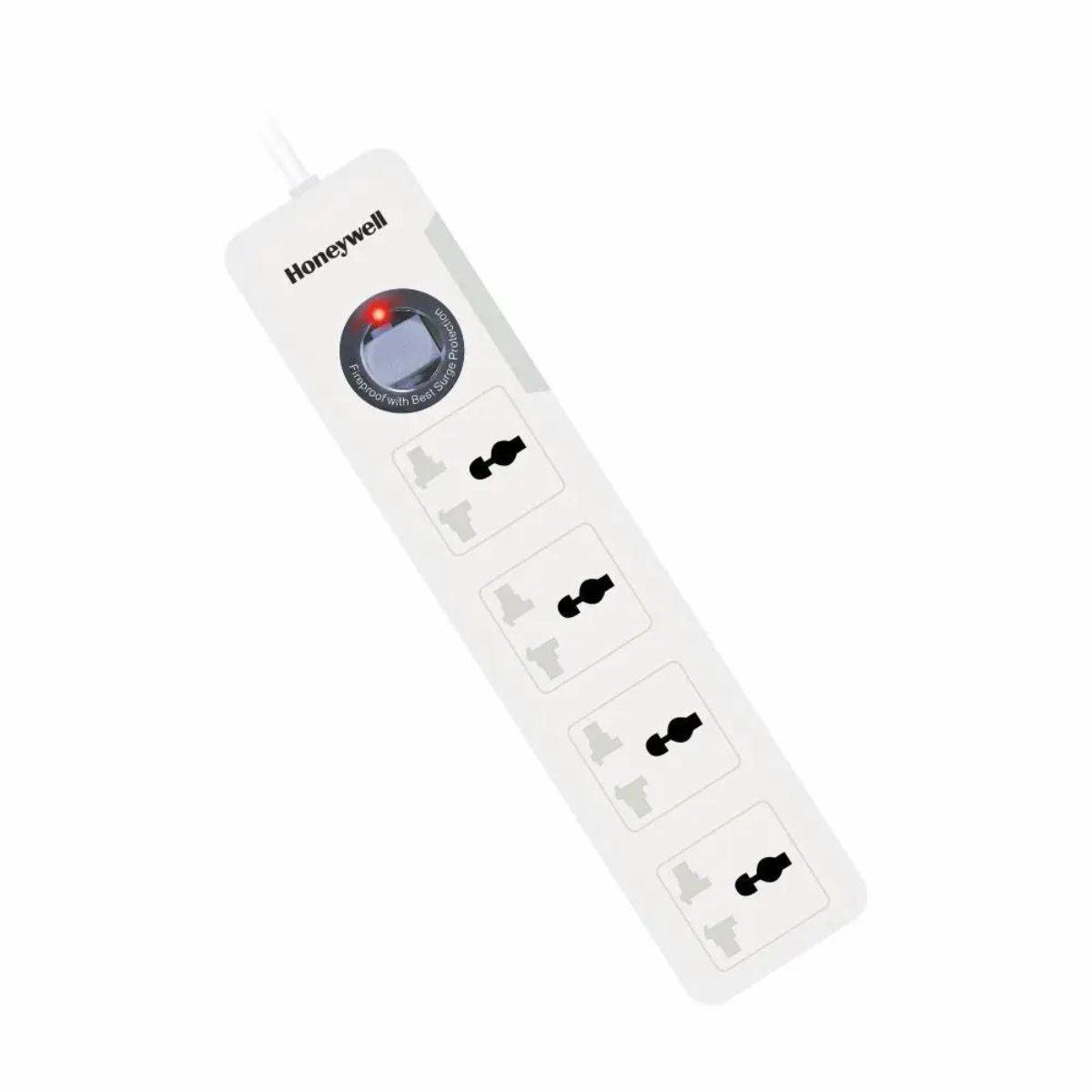 Honeywell Surge Protector - 4 Universal Sockets, 1.5 Meter Cord, White