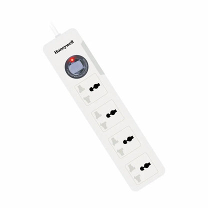 Honeywell Surge Protector - 4 Universal Sockets, 1.5 Meter Cord, White