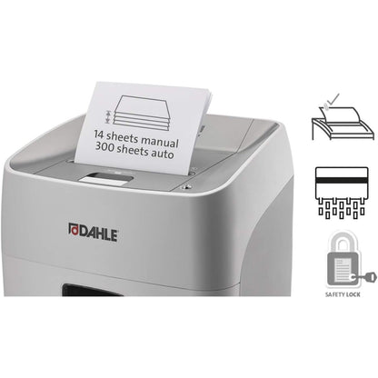 Dahle ShredMATIC 300 Auto Feed Paper Shredder | 300-Sheet Auto Feed | P-4 Cross Cut | Oil-Free | 40L Bin | Model 35314-16595