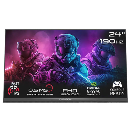 GAMEON GOM24FHD190IPSX Midnight Pro X Series 24" FHD, 190Hz, MPRT 0.5ms, HDMI 2.1, Fast IPS Gaming Monitor (Supports PS5) without Stand - Black