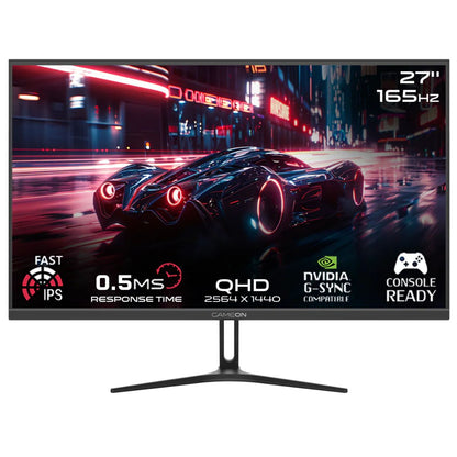 GAMEON GOAE27QHD165IPS Pro Series 27" QHD, 165Hz, MPRT 0.5ms, HDMI 2.1, Fast IPS Gaming Monitor (Supports PS5) - Black
