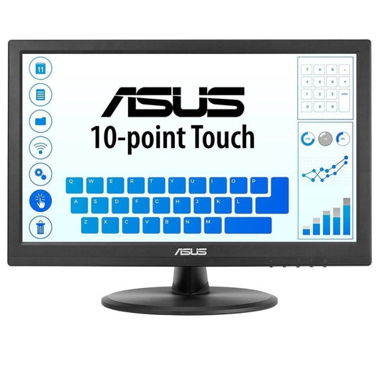 ASUS VT168HR Touch Monitor, 16" 1366x768 WXGA Touch Display, 60Hz Refresh Rate, 5ms Response Time, 262K Display Colors, TN Panel, 16 9 Aspect Ratio, HDMI/VGA, Black | 90LM02G1-B04170