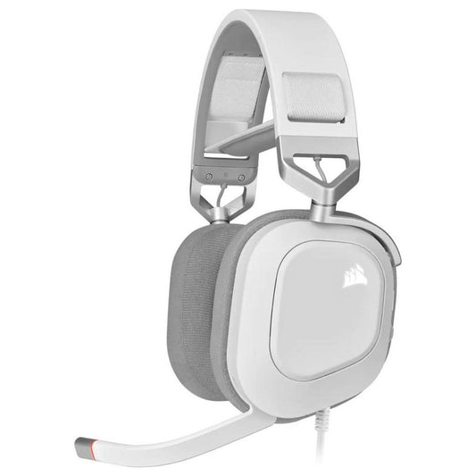 Corsair HS80 RGB USB Wired Gaming Headset | Dolby Audio 7.1 Surround Sound | 50mm Neodymium Drivers | RGB Lighting | Omni-Directional Microphone | White | CA-9011238-NA