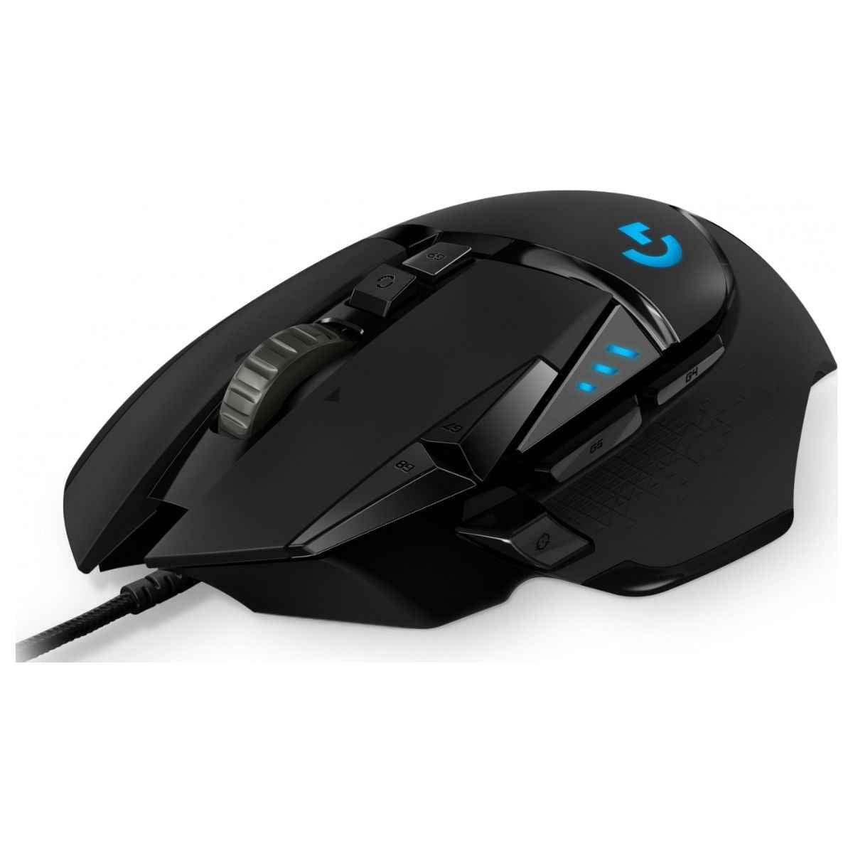 Logitech G502 HERO Gaming Mouse | HERO 16K Sensor | 16,000 DPI | 11 Programmable Buttons | RGB Lighting | Adjustable Weight System | Black | 910-005469 / 910-005474