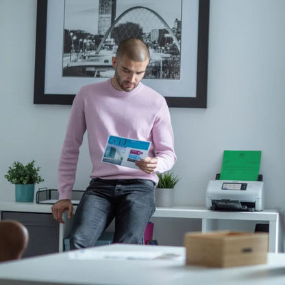 Brother ADS-4700W Professional Wireless Desktop Scanner, 40ppm Simplex/80ipm Duplex Scanning, 600x600dpi Resolution, 4.3" Touchscreen, 80-Page ADF, USB/Wi-Fi & Ethernet, White | 5WDE0800173