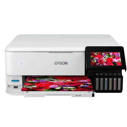 Epson EcoTank L8160 3-in-1 A4 Photo Printer, 6-Colour Claria ET Ink, Print/Scan/Copy, Duplex Printing, Wi-Fi, Ethernet, AirPrint, White | L8160