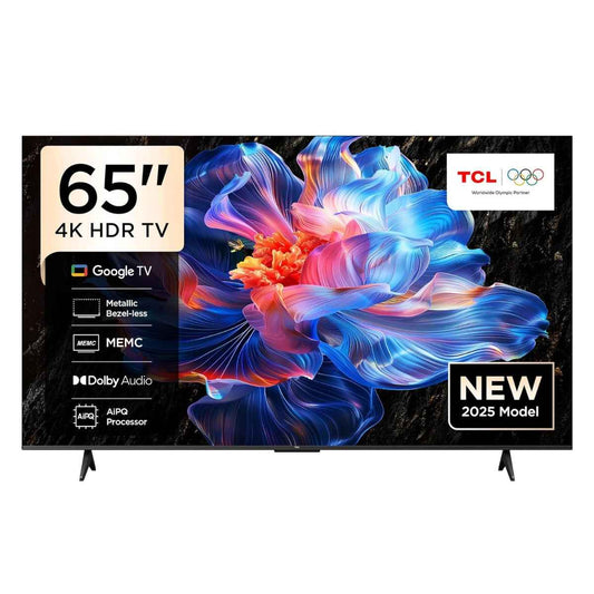 TCL 65-Inch LED 4K UHD Smart TV – Google TV, HDR10, AiPQ Processor, Dolby Audio, MEMC, HDMI 2.1, Bluetooth 5.2, WiFi 5, Bezel-less Design | 65P6K (2025 Model)