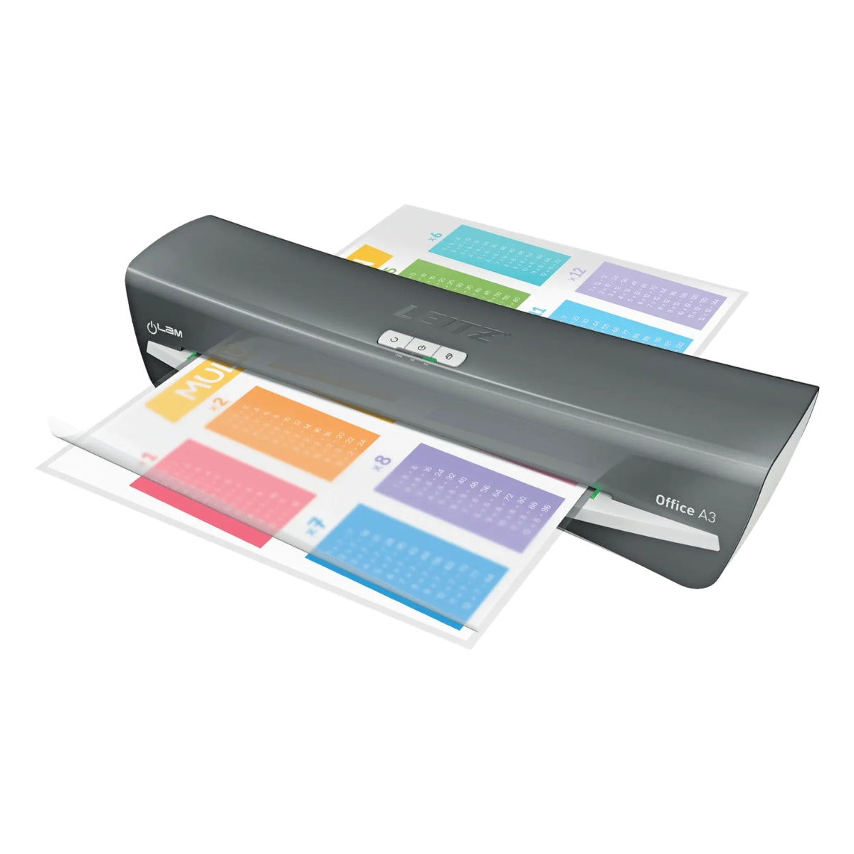 Leitz iLam Office A3 Laminator – Fast Warm-Up, 80–125 Microns, High-Speed Performance, Silver/White | LE72531084