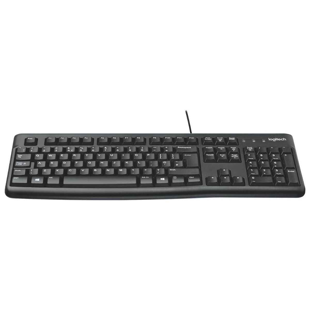 Logitech K120 Business Wired Keyboard | USB Plug-and-Play | Full-Size Keyboard | Spill-Resistant Design | English/Arabic Layout | Windows &amp; Linux Compatible | Black