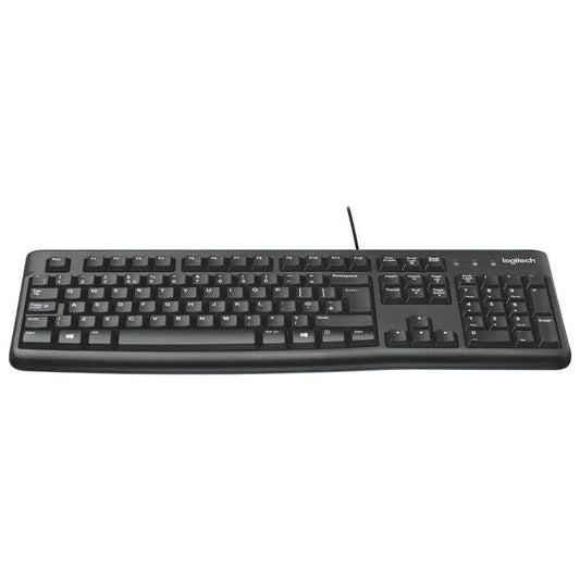 Logitech K120 Business Wired Keyboard | USB Plug-and-Play | Full-Size Keyboard | Spill-Resistant Design | English/Arabic Layout | Windows &amp; Linux Compatible | Black
