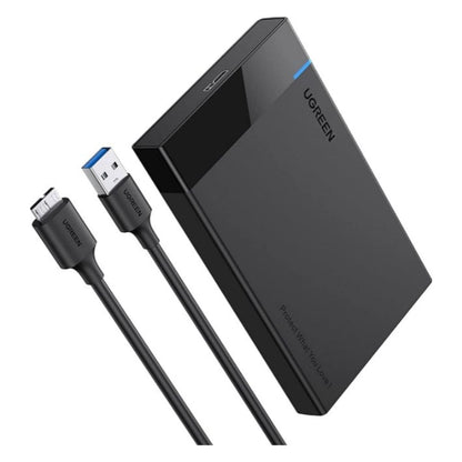 UGREEN US221 2.5-inch Hard Drive Enclosure | USB 3.0 to SATA III | 7mm/9.5mm HDD &amp; SSD | Up to 6TB | Black | US221-30848