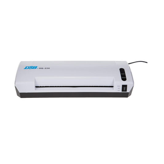 DSB A4 Laminator + Trimmer HQ236 – Hot & Cold Laminating, 2-Roller System, Built-in Cutter, 230mm Width, Compact Portable Design