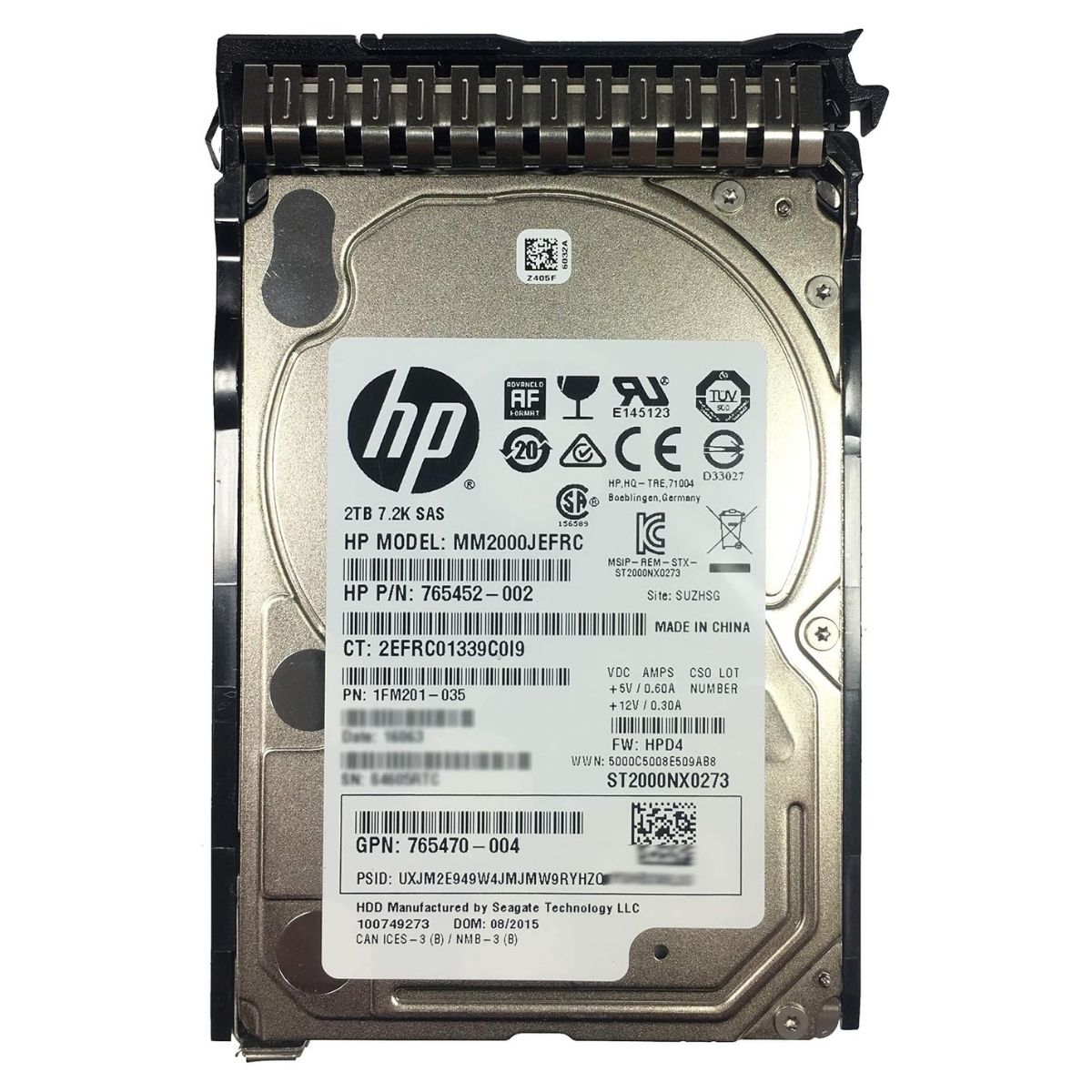 HPE 2TB 7.2K RPM SAS 2.5" SFF Hard Drive – MM2000JEFRC | 765452-002