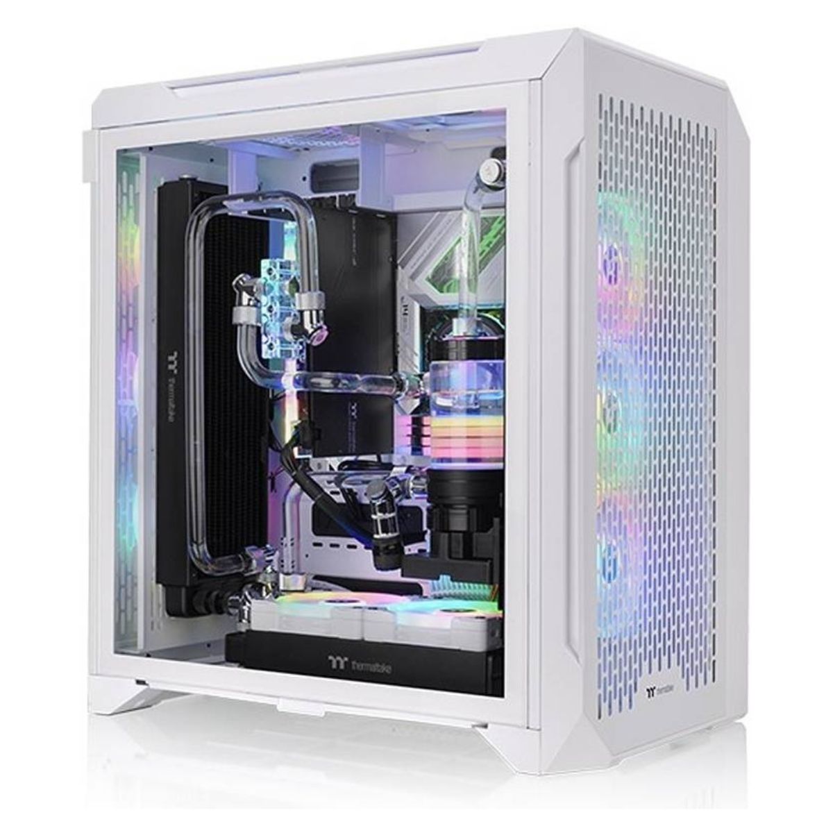 Thermaltake CTE C700 Air Snow ATX MT PC Case, Centralized Thermal Eficiency, Tempered Glass Side Panel, Up to 360mm AIO & 3*140mm Pre-Inst Fans, USB 3.2 Type-C*1, USB 3.0*2, White | CA-1X7-00F6WN-00