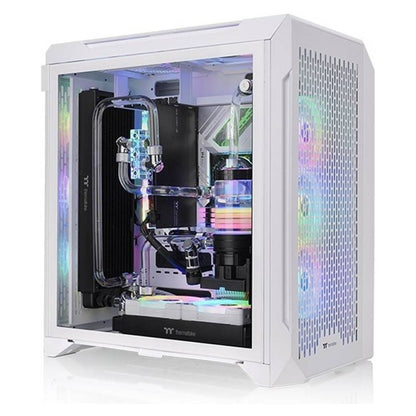 Thermaltake CTE C700 Air Snow ATX MT PC Case, Centralized Thermal Eficiency, Tempered Glass Side Panel, Up to 360mm AIO & 3*140mm Pre-Inst Fans, USB 3.2 Type-C*1, USB 3.0*2, White | CA-1X7-00F6WN-00