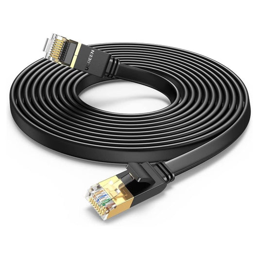 UGREEN 11265 10 Meter Cat 7 Ethernet Cable | Gigabit Network Cable | Up to 10Gbps | Flat RJ45 Cable | Black