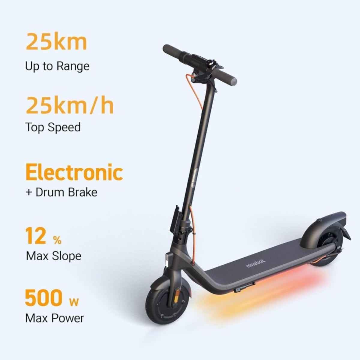 Segway E2 Plus II Ninebot eKickscooter  – Powerful & Reliable Commuter Scooter Smart Commuting for Streets — Long Range & Strong Build