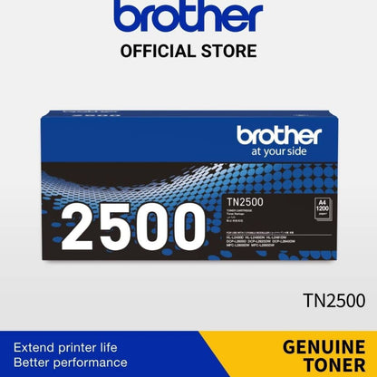 Brother Genuine TN2500 Standard Yield Black Ink Printer Toner Cartridge, Prints up to 1,200 pages