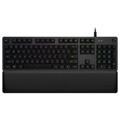 Logitech G513 Carbon Backlit Mechanical Gaming Keyboard, GX Blue Switch Clicky, 26-Key Rollover & Anti-Ghosting, Programmable Macros, Palm rest, USB Passthrough Connectivity, Black | 920-008934