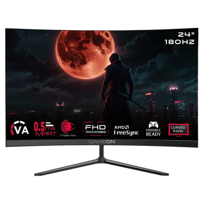 GAMEON GOC24F180VA Pro Series 24" FHD, 180Hz, MPRT 0.5ms, HDMI 2.1, VA Panel Curved Gaming Monitor 3000R 16:9 (Supports PS5) - Black