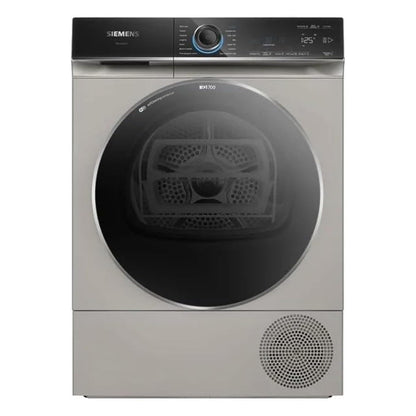 Siemens iQ700 WQ45B2BXGC 9kg Heat Pump Dryer – Home Connect, Silver Inox, Smart Connectivity