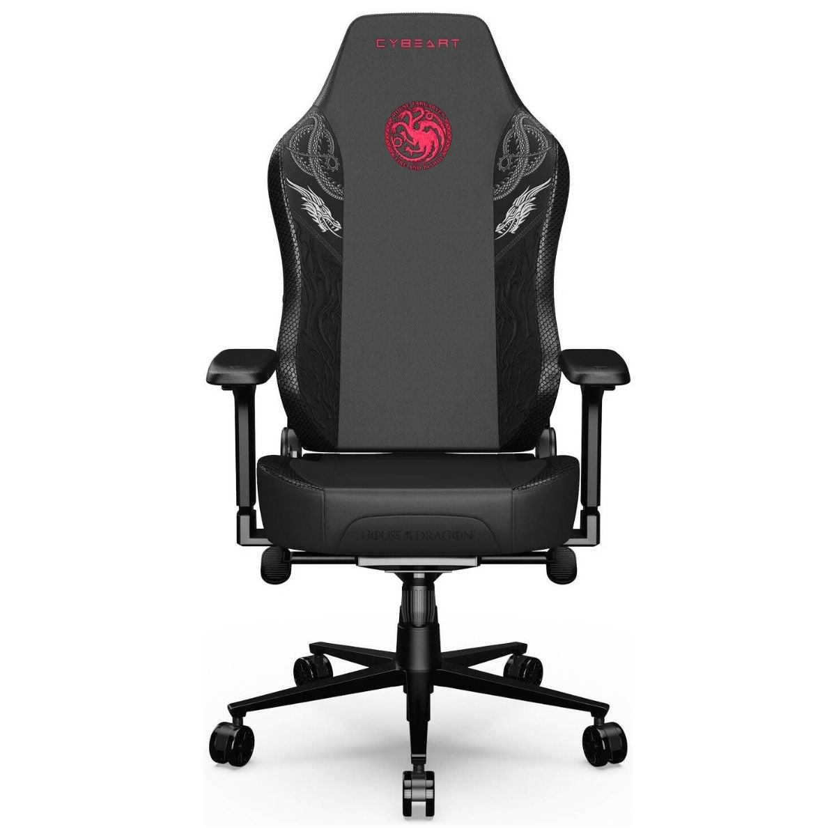 Cybeart House Targaryen Licensed Edition Gaming Chair | Supreme PU Leather | Cold-Cured Foam | 4D Armrests | 165° Recline | 150kg | Targaryen