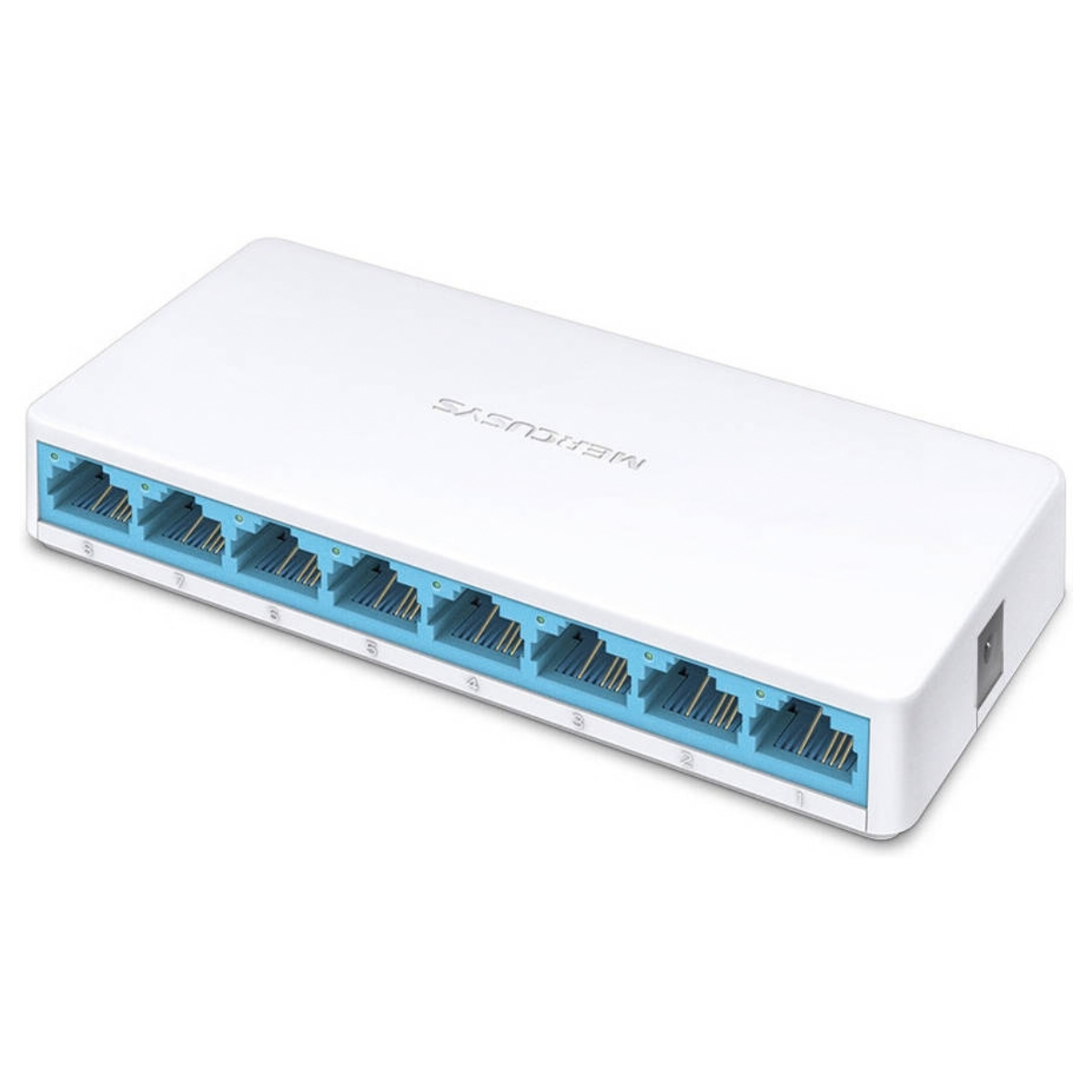 Mercusys MS108 8-Port Desktop Switch | 8× 10/100Mbps RJ45 Ports | 1.6Gbps Switching Capacity | Auto MDI/MDIX | Plug & Play | Fanless Design | Compact Desktop Switch