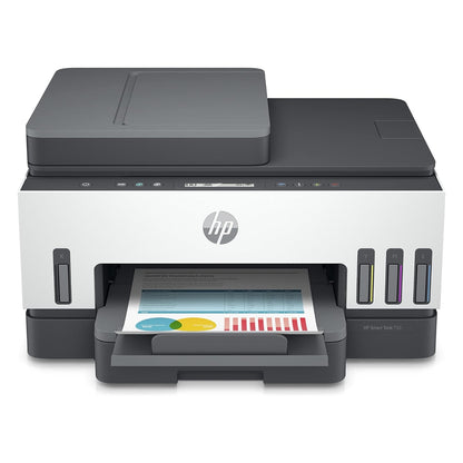 HP Smart Tank 750 All-in-One Printer Wireless, Print, Scan, Copy, Auto Duplex Printing, Auto Document Feeder, Print up to 18000 black or 8000 color pages, White/Grey