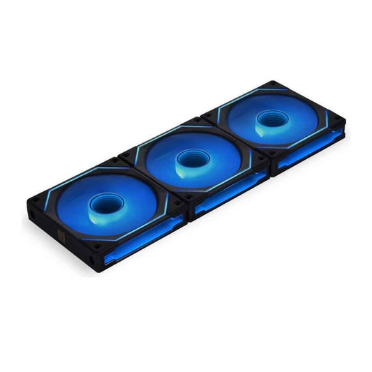 Lian Li SL-Infinity 120 RGB UNI Fan – Infinity Mirror Design, 2100 RPM, 61.3 CFM Airflow, Triple Pack with Controller | Black / White