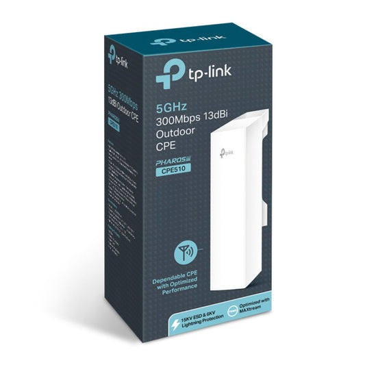 TP-Link CPE510 5GHz 300Mbps 13dBi Outdoor CPE | 2x2 Dual-Polarized MIMO Antenna | Long-Range Wireless